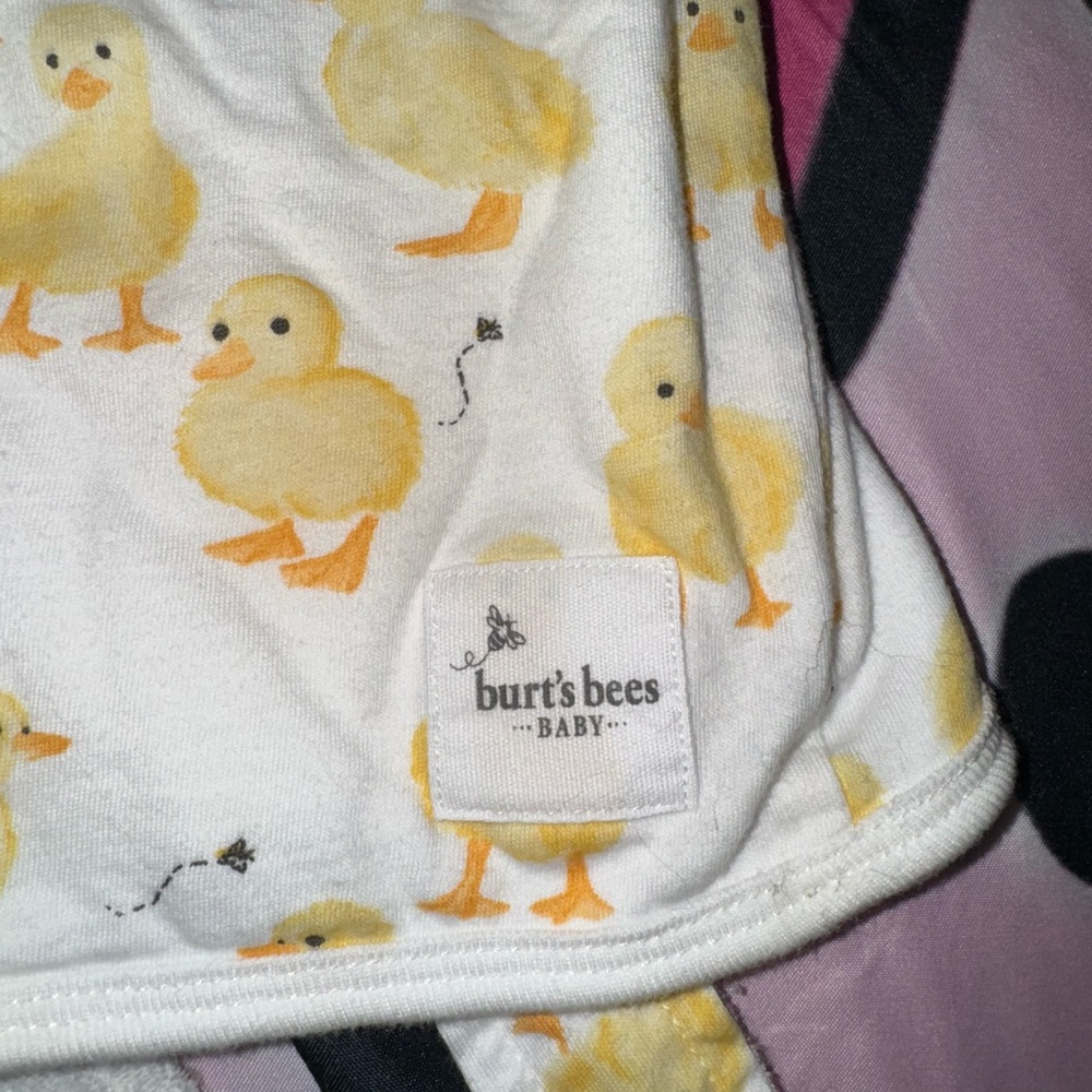 Burt's Bees Baby Yellow Duck Print Bib